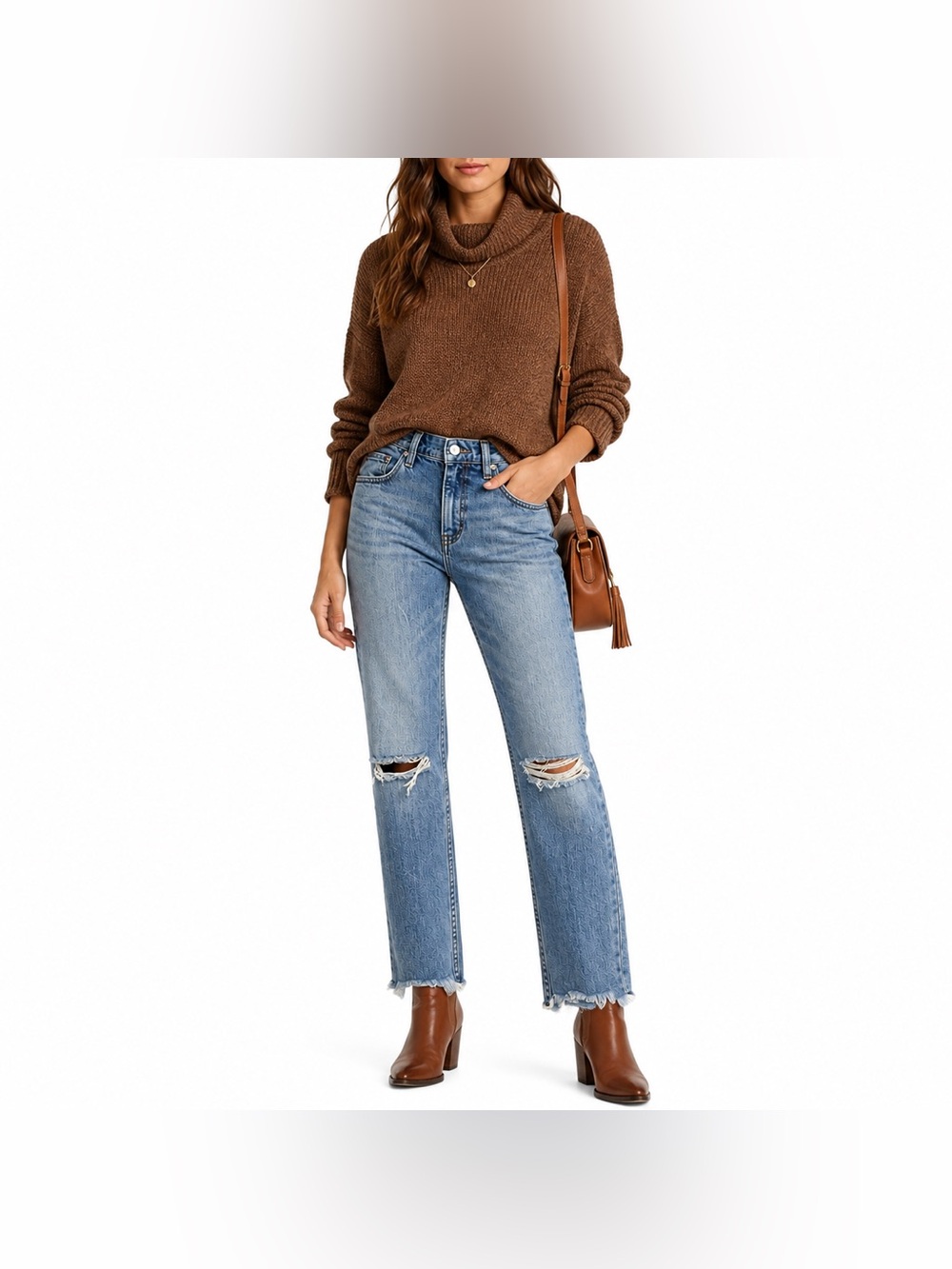 Free People W28 Distressed Blue Jeans Raw Hem Boho Y2K Denim